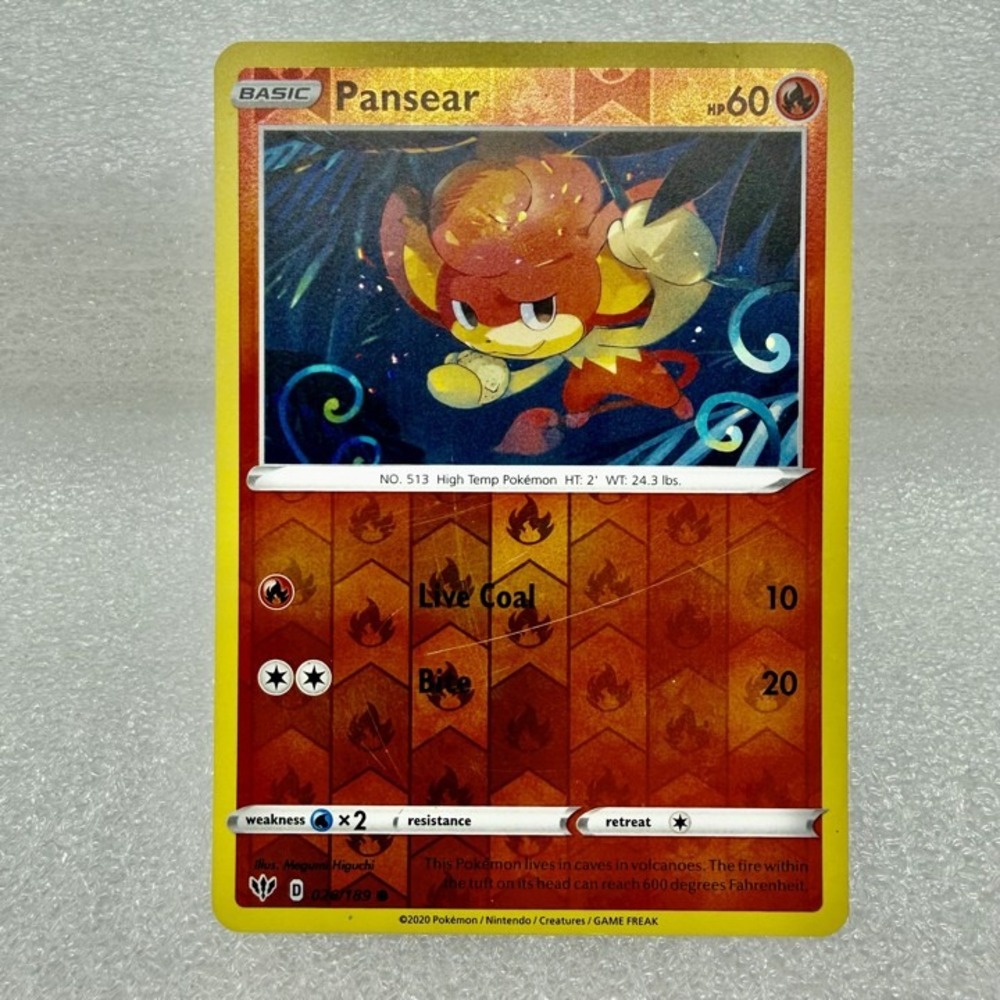Pansear 026/189 Swsh03: Darkness Ablaze Reverse Holo Pokémon TCG MP See Notes